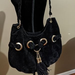 Faux Velvet shoulder bag